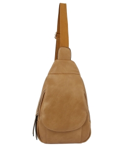 Fashion Flap Sling Backpack LQ210 MOCHA